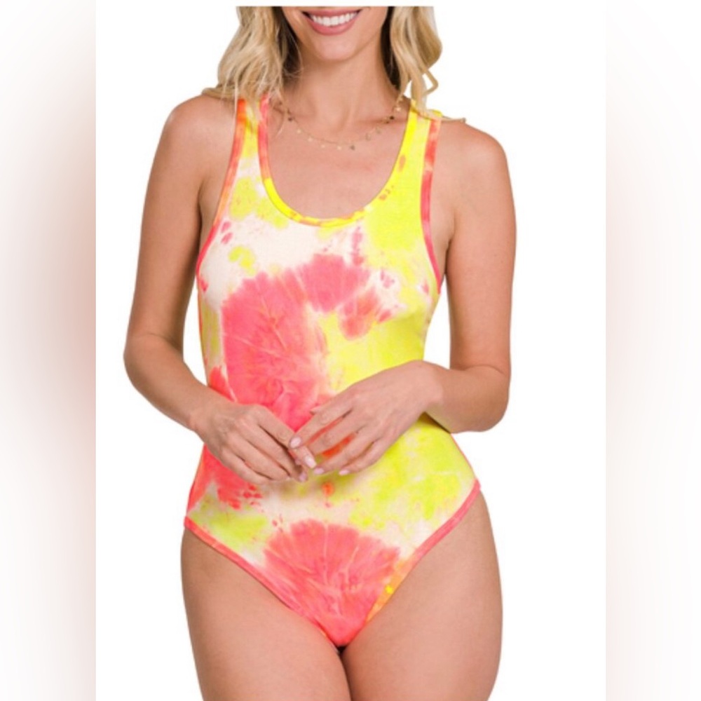 Soft brushed racer back bodysuit
